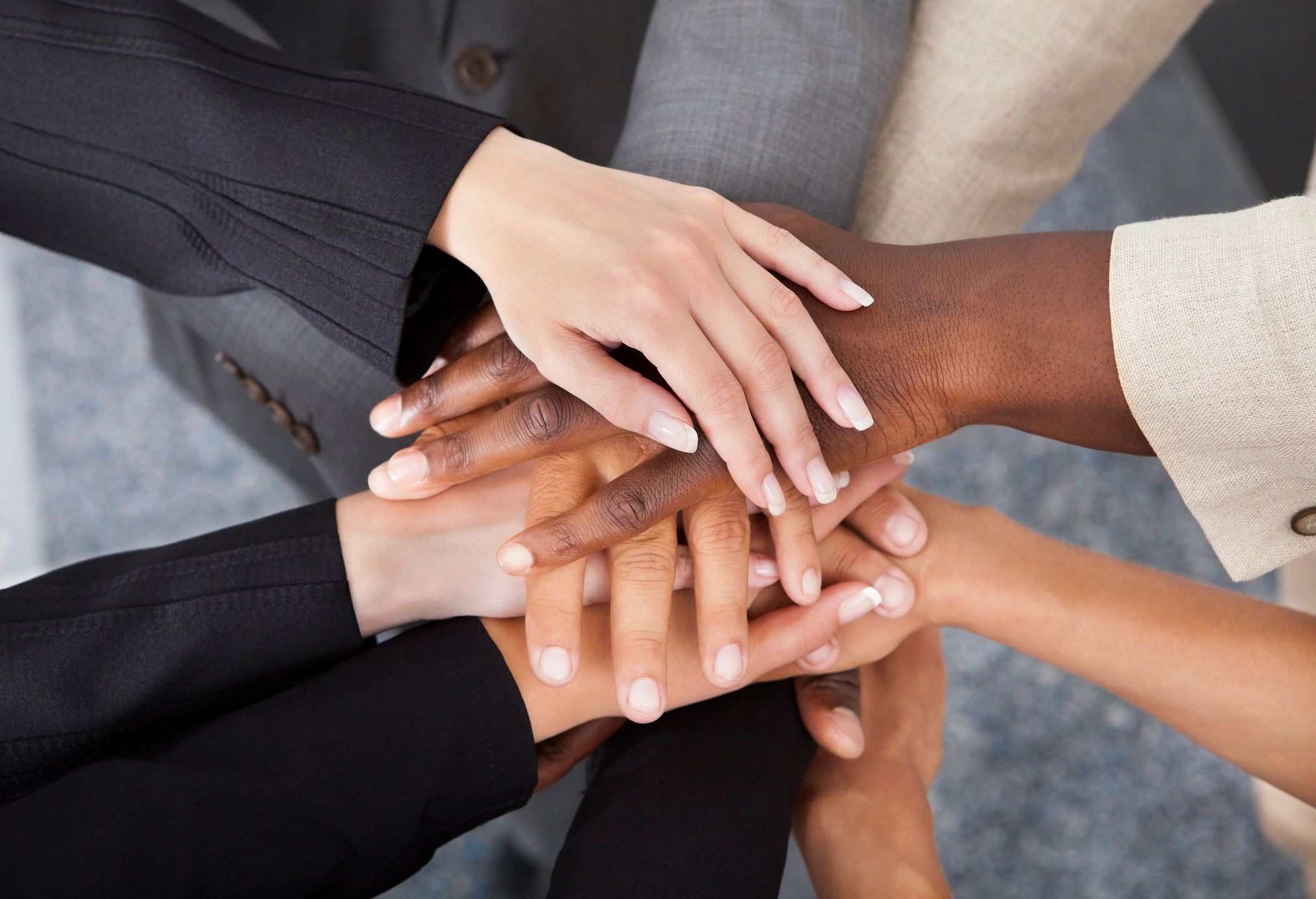 Unity symbolized by joined hands